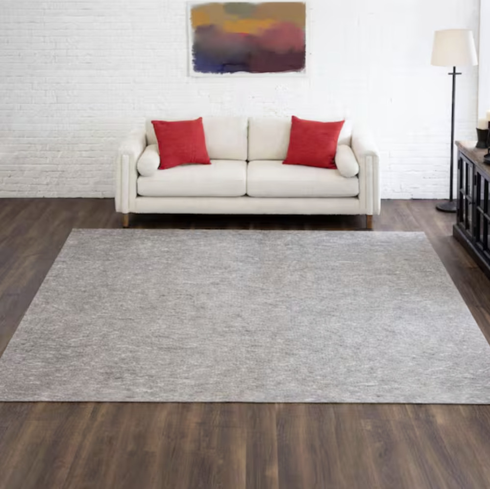 Thick Grey Rug Pad 5 ft. 4 in. x 8 ft. 4 in. Rectangle Interior Dual Surface Mat